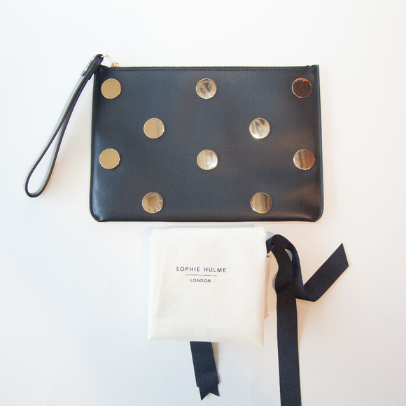 Sophie Hulme Black Gold Talbot Clutch NWT - Picture 1 of 6